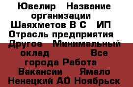 Ювелир › Название организации ­ Шаяхметов В.С., ИП › Отрасль предприятия ­ Другое › Минимальный оклад ­ 80 000 - Все города Работа » Вакансии   . Ямало-Ненецкий АО,Ноябрьск г.